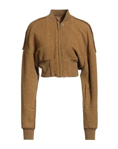 Rick Owens Woman Jacket Mustard Size 4 Virgin Wool In Brown