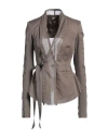 Rick Owens Woman Jacket Taupe Size 8 Cotton In Grey