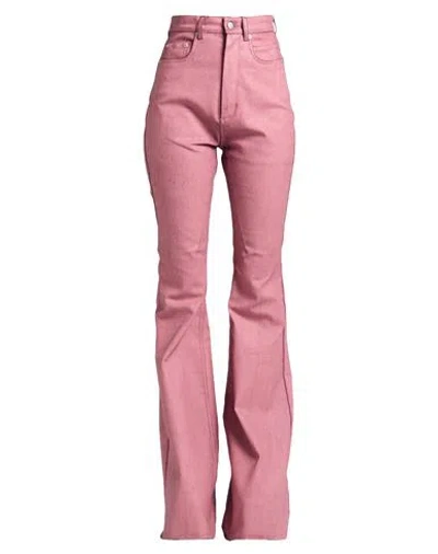 Rick Owens Woman Jeans Antique Rose Size 27 Cotton, Elastomultiester, Rubber In Pink