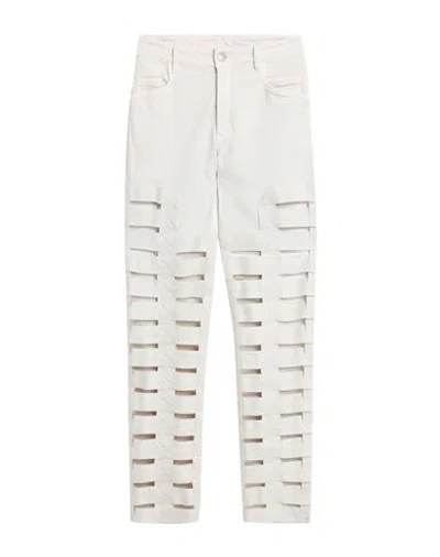Rick Owens Woman Jeans Beige Size 27 Cotton, Polyester, Rubber
