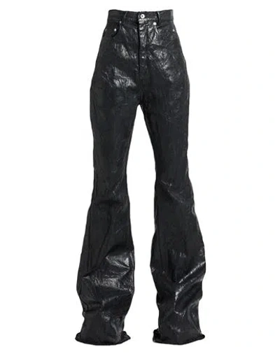 Rick Owens Woman Jeans Black Size 26 Cotton, Elastomultiester, Rubber
