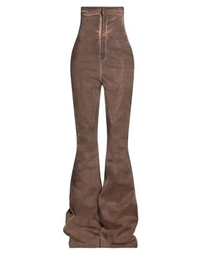Rick Owens Woman Jeans Brown Size 2 Cotton, Polyester, Elastane