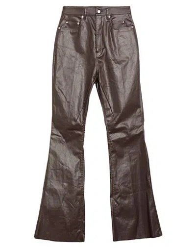 Rick Owens Woman Jeans Chocolate Brown Size 29 Cotton, Elastomultiester, Rubber