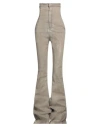 Rick Owens Woman Jeans Khaki Size 2 Cotton, Polyester, Elastane In Gray