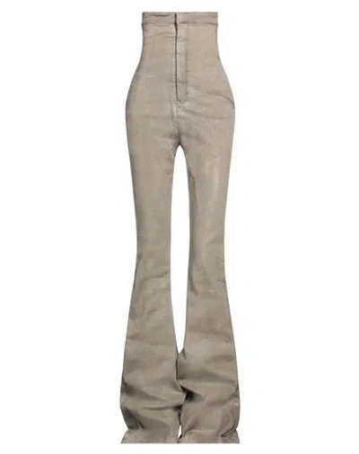 Rick Owens Woman Jeans Khaki Size 2 Cotton, Polyester, Elastane In Gray