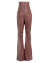 Rick Owens Woman Jeans Light Brown Size 4 Cotton, Elastomultiester, Rubber In Burgundy