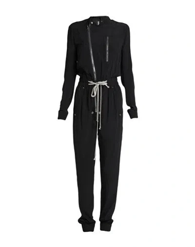 Rick Owens Woman Jumpsuit Black Size 4 Acetate, Silk