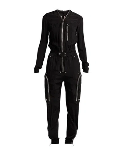 Rick Owens Woman Jumpsuit Black Size 4 Acetate, Silk