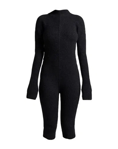 Rick Owens Woman Jumpsuit Black Size M Alpaca Wool, Polyamide, Wool, Elastane