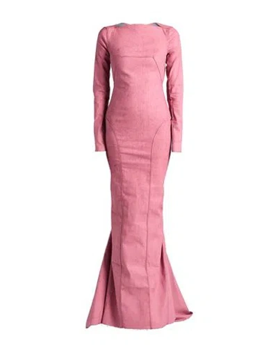 Rick Owens Woman Maxi Dress Antique Rose Size 8 Cotton, Elastomultiester, Rubber In Pink