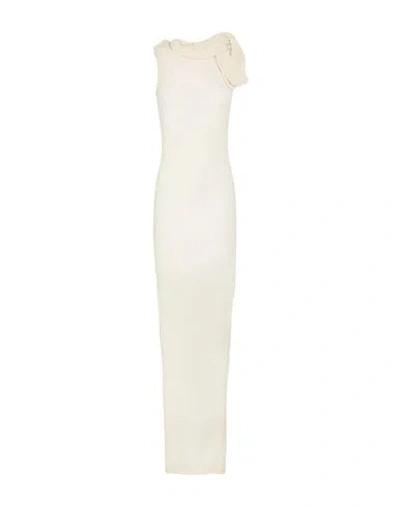 Rick Owens Woman Maxi Dress Beige Size S Virgin Wool In White