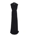 Rick Owens Plunging V-neck Draped Maxi Dress In Black