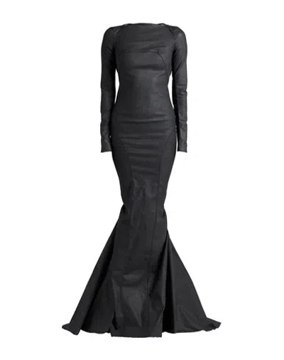 Rick Owens Woman Maxi Dress Black Size 2 Cotton, Elastomultiester, Rubber