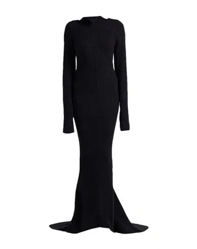 Rick Owens Woman Maxi Dress Black Size M Alpaca Wool, Polyamide, Wool, Elastane
