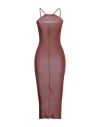 Rick Owens Woman Maxi Dress Brown Size 4 Viscose, Silk In Burgundy