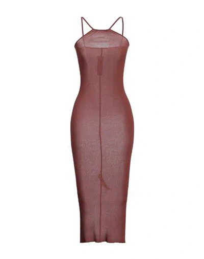 Rick Owens Woman Maxi Dress Brown Size 4 Viscose, Silk In Brown