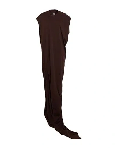 Rick Owens Woman Maxi Dress Brown Size 6 Cotton In Multi