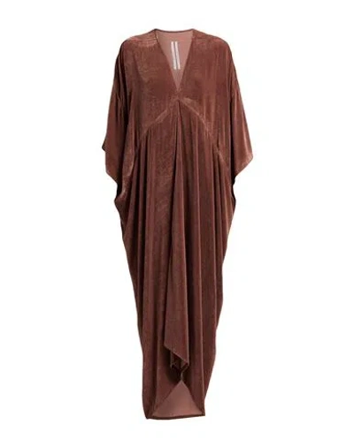 Rick Owens Woman Maxi Dress Brown Size 6 Viscose, Silk