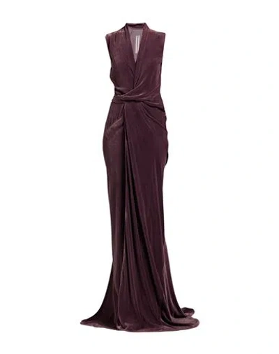 Rick Owens Woman Maxi Dress Burgundy Size 10 Viscose, Silk In Red