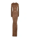Rick Owens Woman Maxi Dress Camel Size 2 Cotton, Polyester, Elastane In Brown