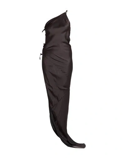 Rick Owens Woman Maxi Dress Charcoal Size 4 Silk In Black