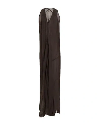 Rick Owens Woman Maxi Dress Chocolate Brown Size 2 Silk