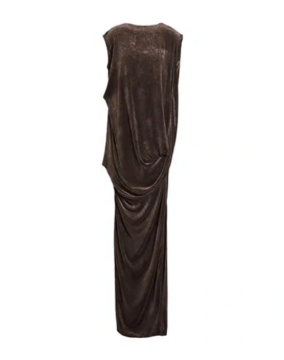 Rick Owens Woman Maxi Dress Chocolate Brown Size 2 Viscose, Silk
