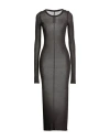 Rick Owens Woman Maxi Dress Dark Brown Size 4 Viscose, Silk In Black