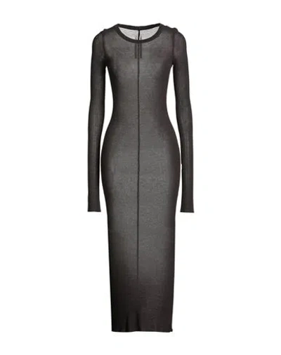 Rick Owens Woman Maxi Dress Dark Brown Size 4 Viscose, Silk In Black