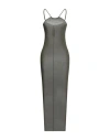 Rick Owens Woman Maxi Dress Dark Green Size 8 Viscose, Silk In Gray