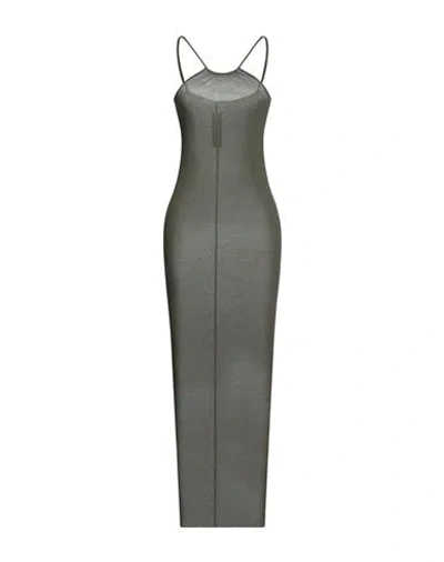 Rick Owens Woman Maxi Dress Dark Green Size 8 Viscose, Silk In Gray