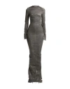 Rick Owens Woman Maxi Dress Grey Size 2 Cotton, Polyester, Elastane In Gray