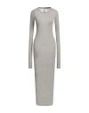 Rick Owens Woman Maxi Dress Grey Size 6 Viscose, Silk In Gray