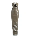 Rick Owens Woman Maxi Dress Khaki Size 4 Cotton, Elastomultiester, Rubber In Beige