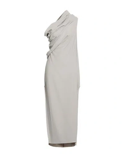 Rick Owens Woman Maxi Dress Light Grey Size 8 Viscose, Acetate In Metallic