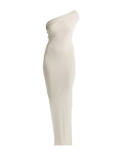 Rick Owens Woman Maxi Dress Light Grey Size L Virgin Wool