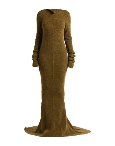 RICK OWENS RICK OWENS WOMAN MAXI DRESS MILITARY GREEN SIZE L ALPACA WOOL, POLYAMIDE, WOOL, ELASTANE