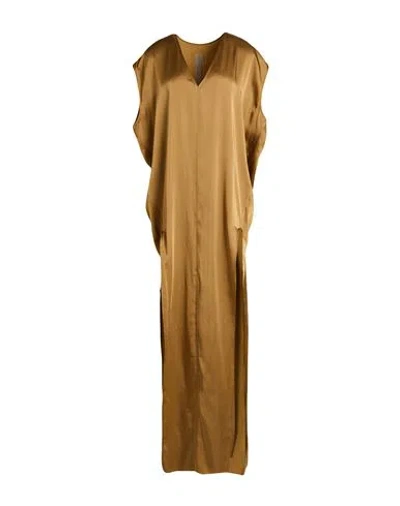 Rick Owens Woman Maxi Dress Mustard Size 4 Silk In Brown