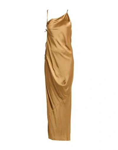 Rick Owens Woman Maxi Dress Mustard Size 6 Acetate, Viscose In Gold