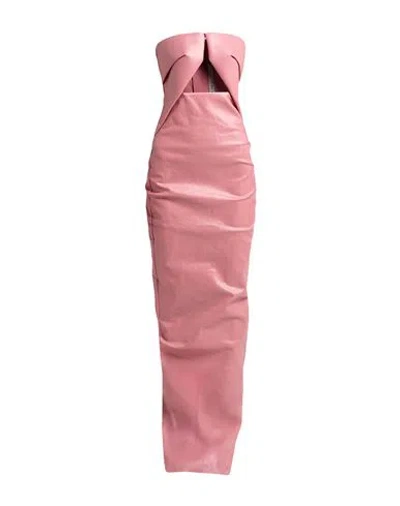 Rick Owens Woman Maxi Dress Pink Size 4 Cotton, Elastomultiester, Rubber