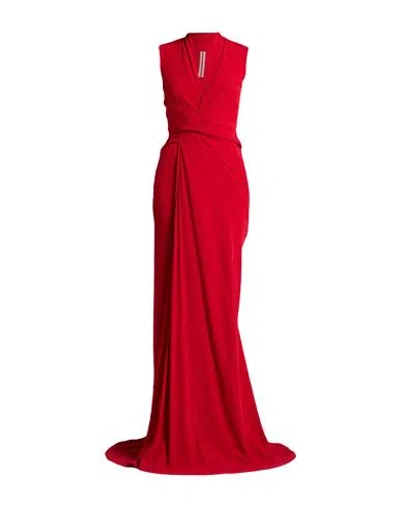 Rick Owens Woman Maxi Dress Red Size 4 Acetate, Silk