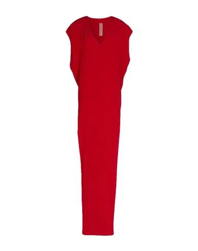 Rick Owens V-neck Crepe Maxi Dress In Red