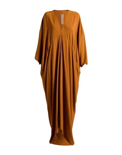 Rick Owens Woman Maxi Dress Rust Size 10 Acetate, Silk In Brown