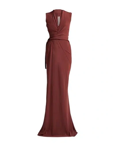 Rick Owens Woman Maxi Dress Rust Size 4 Acetate, Silk