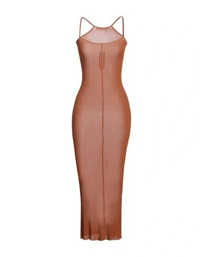 Rick Owens Woman Maxi Dress Rust Size 4 Viscose, Silk In Red