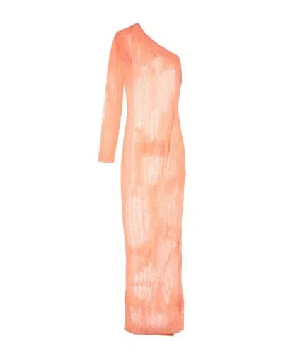 Rick Owens Woman Maxi Dress Salmon Pink Size S Polyamide, Mohair Wool, Wool