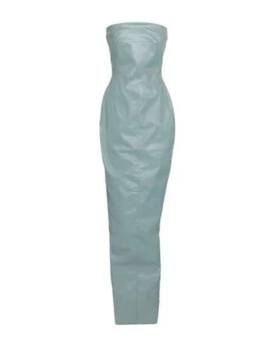 Rick Owens Woman Maxi Dress Slate Blue Size 8 Cotton, Elastomultiester, Rubber In Gray