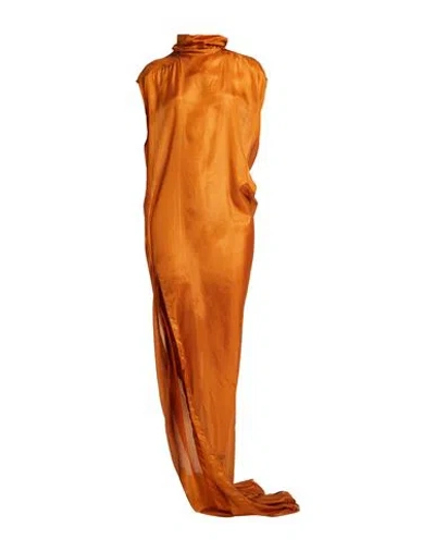 Rick Owens Woman Maxi Dress Tan Size 4 Silk In Brown