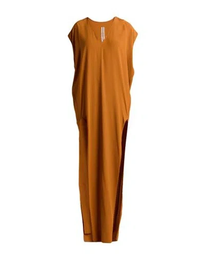 Rick Owens Woman Maxi Dress Tan Size 6 Acetate, Silk In Brown