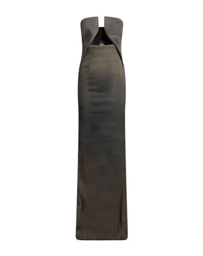 Rick Owens Woman Maxi Dress Taupe Size 2 Cotton, Elastomultiester, Natural Rubber In Gray